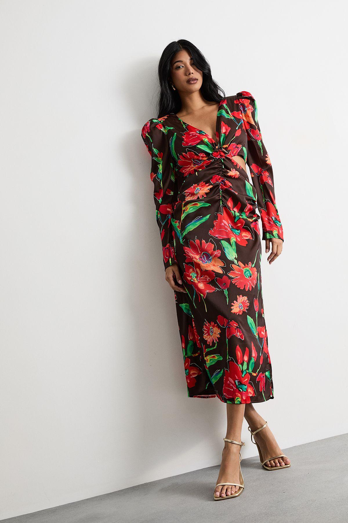 long off shoulder dress Ellory Long Sleeve Off-Shoulder Dress Blue