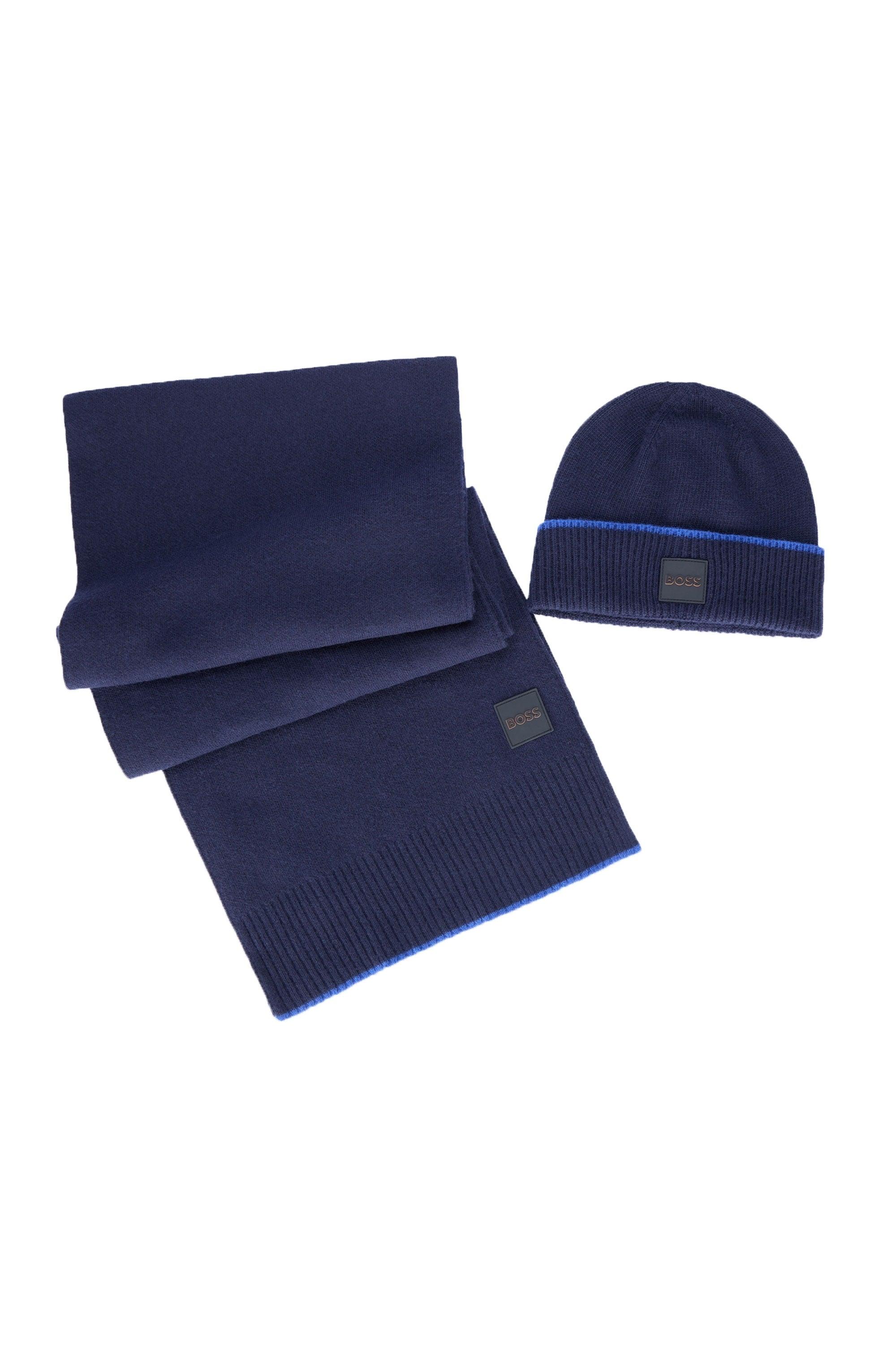 BOSS Armato Scarf Hat Set Dark in Blue for Men Lyst UK