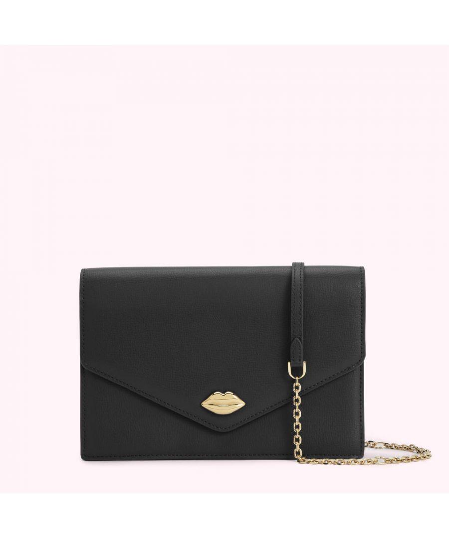 Lulu Guinness Black Textured Leather Rudy Clutch Bag Lyst UK
