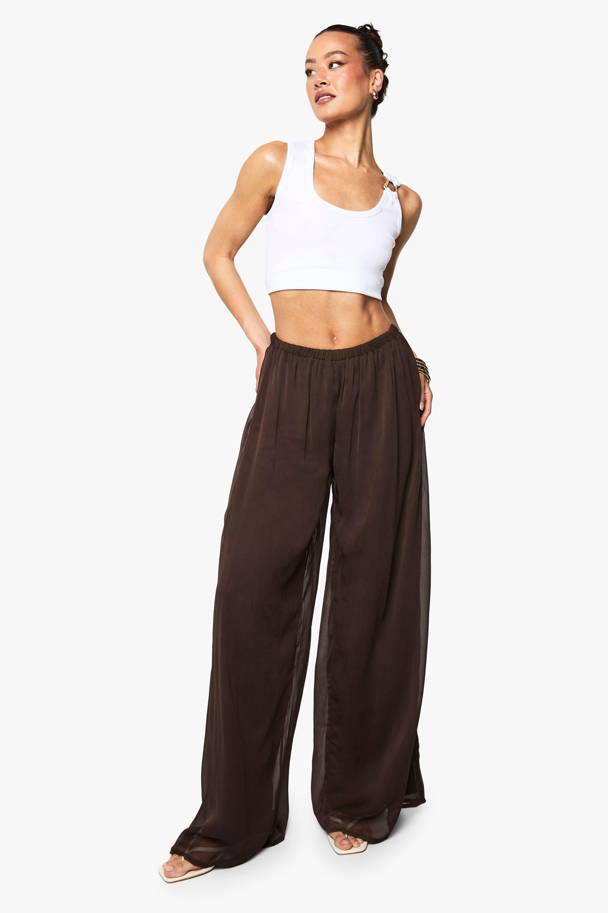 chiffon pants petite