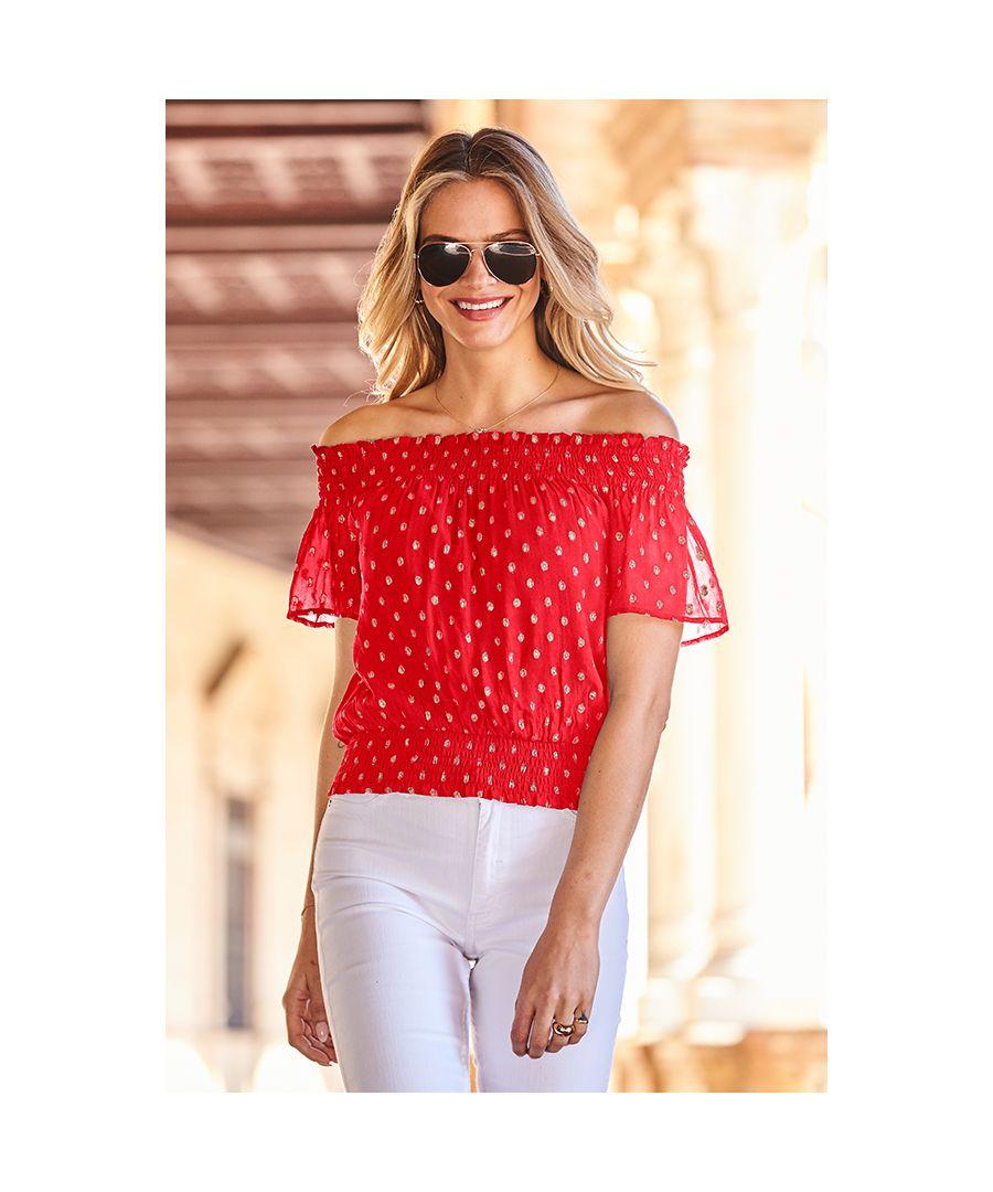 Coral bardot online top