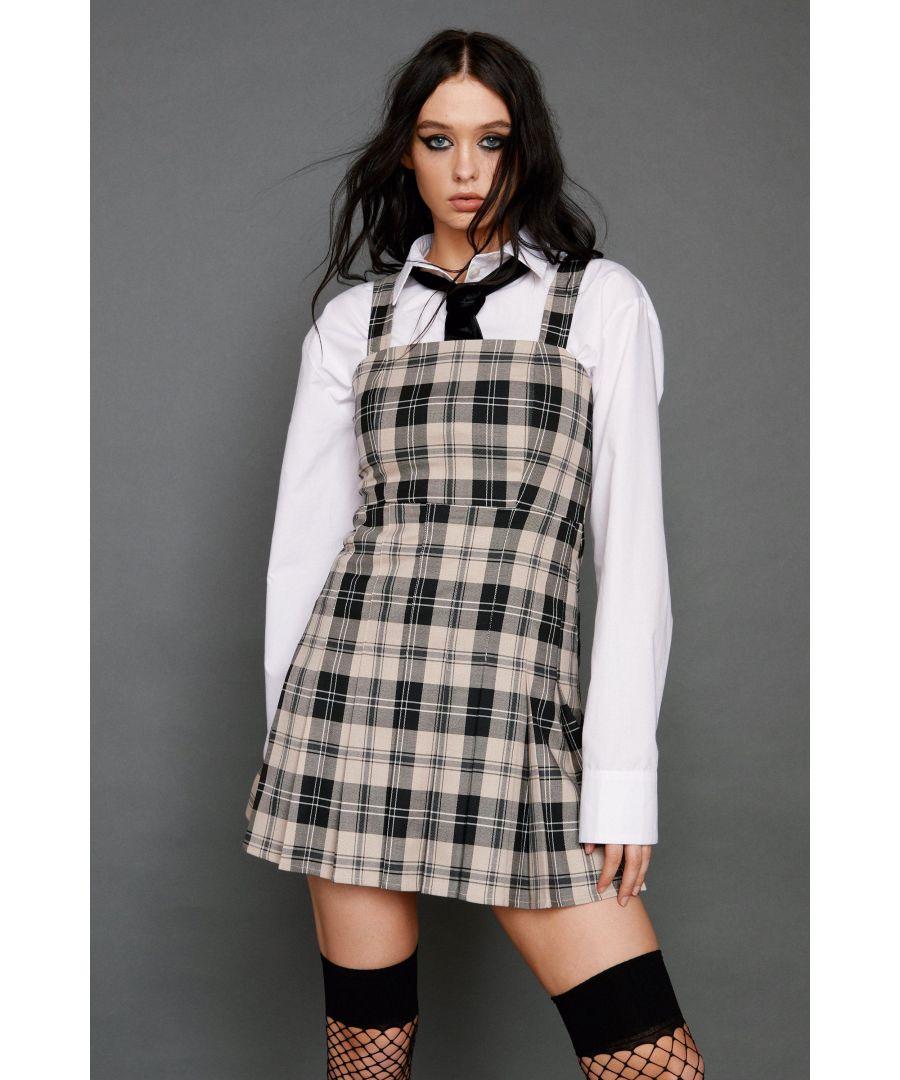 Check square neck dress hotsell