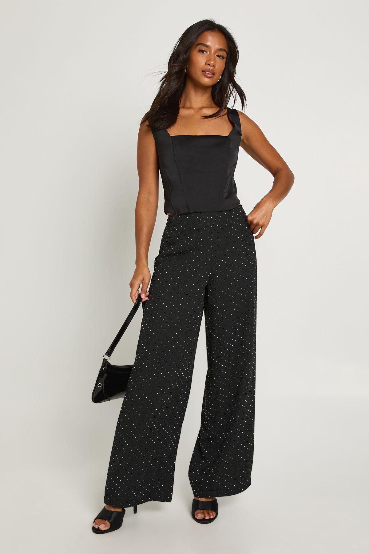 Meichang Women Flowy Palazzo Pants High Waist Chiffon Wide Leg Culottes Cpari Pant Dressy Casual Loose Lounge Pant Skirt Pants Women Plus Size