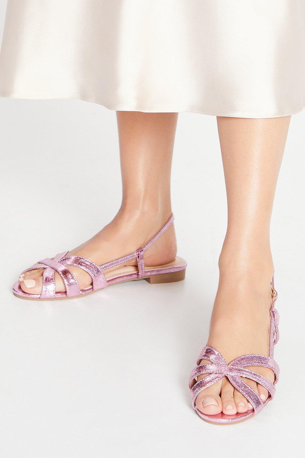 Oasis Ivy Cross Strap Slingback Flat Sandals in White Lyst UK