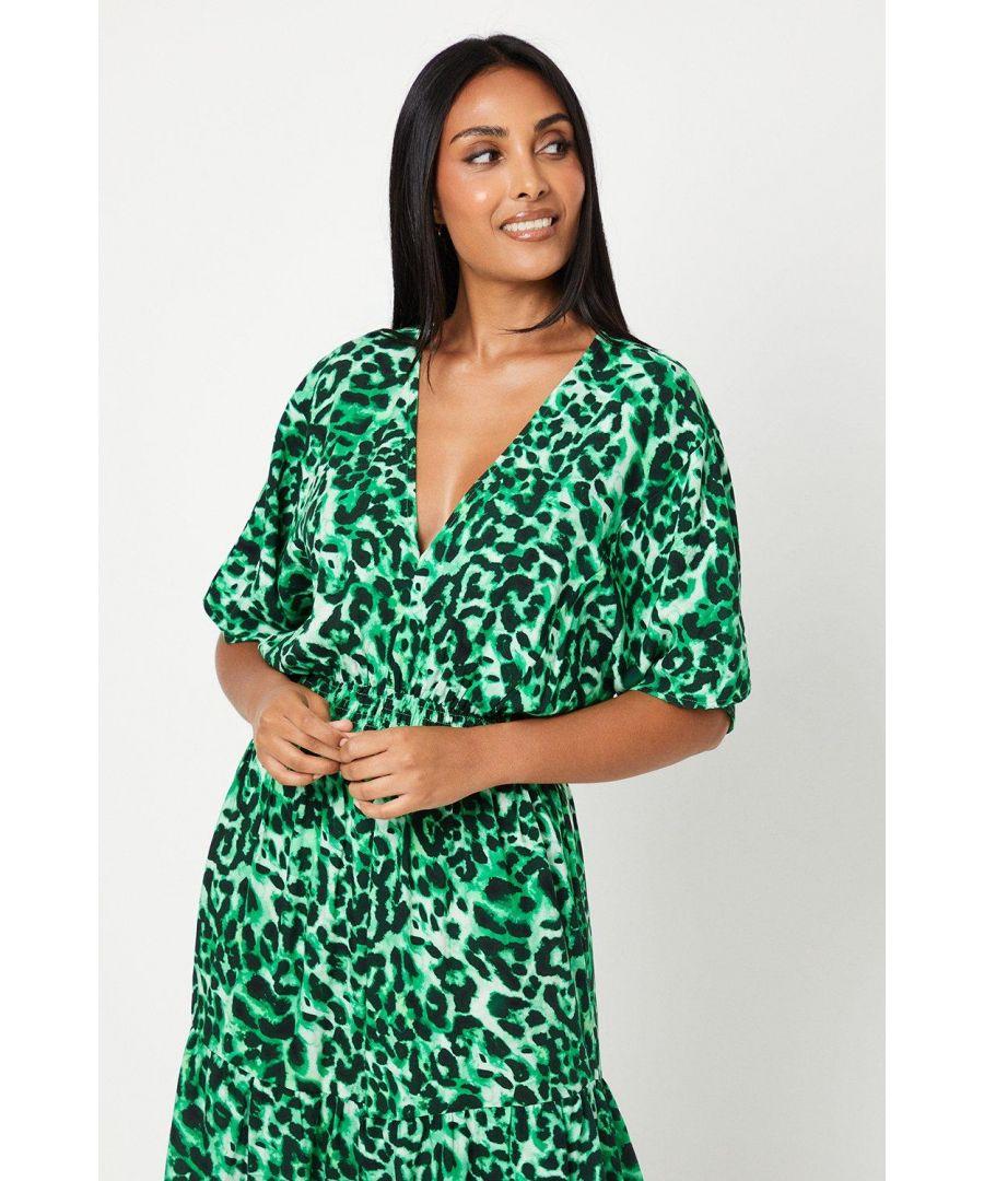 Green leopard print dress wallis online