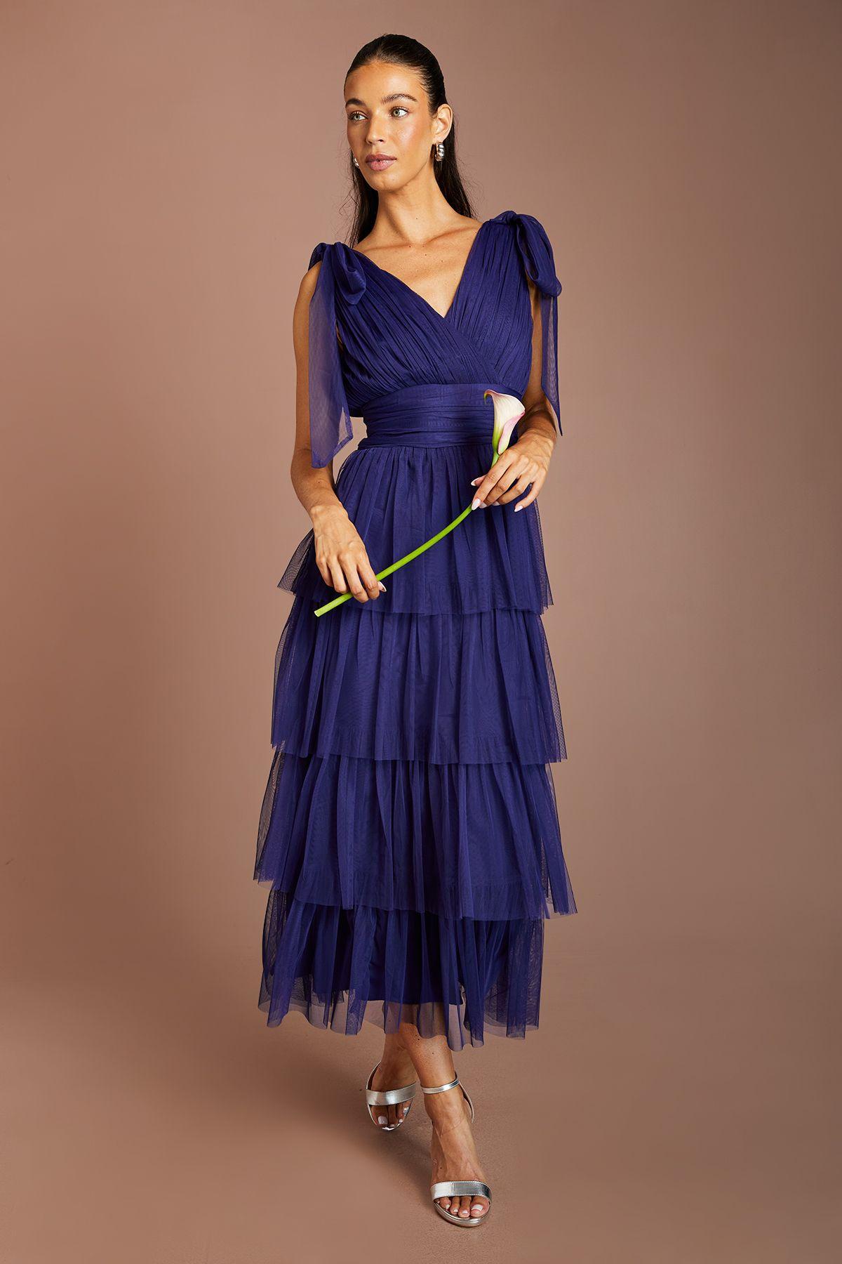 cobalt blue bridesmaid dresses uk for Women - Up to 90% off length Marni matte satin
