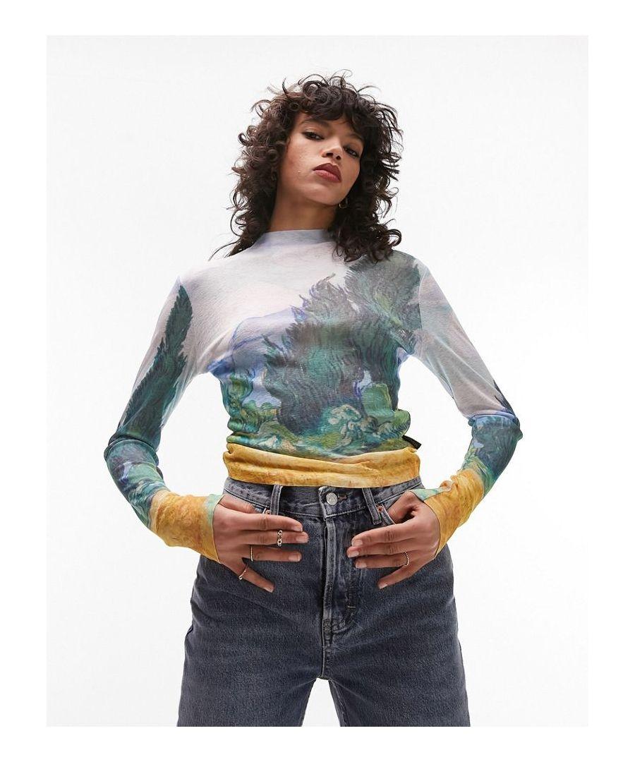 Summer Vang Gogh Long sleeve top Topshop license graphic Art Van