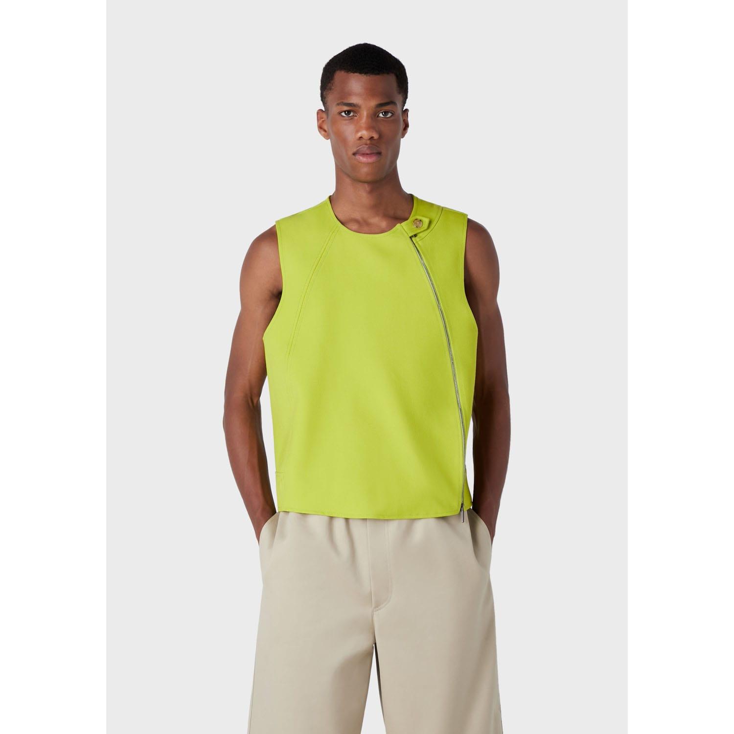 Emporio Armani Asymmetric Zip Vest in Green for Men | Lyst UK