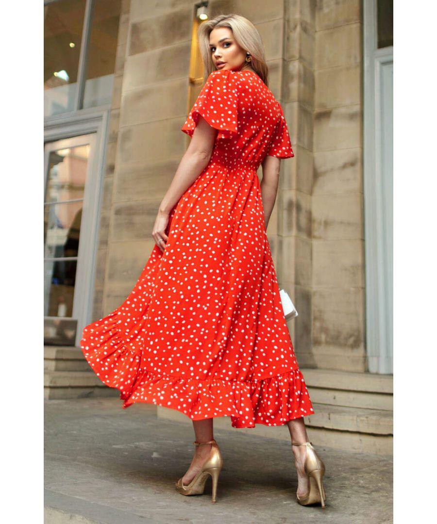 Ax Paris Red Polka Dot Dress Midi AX Paris And Polka Dot Printed