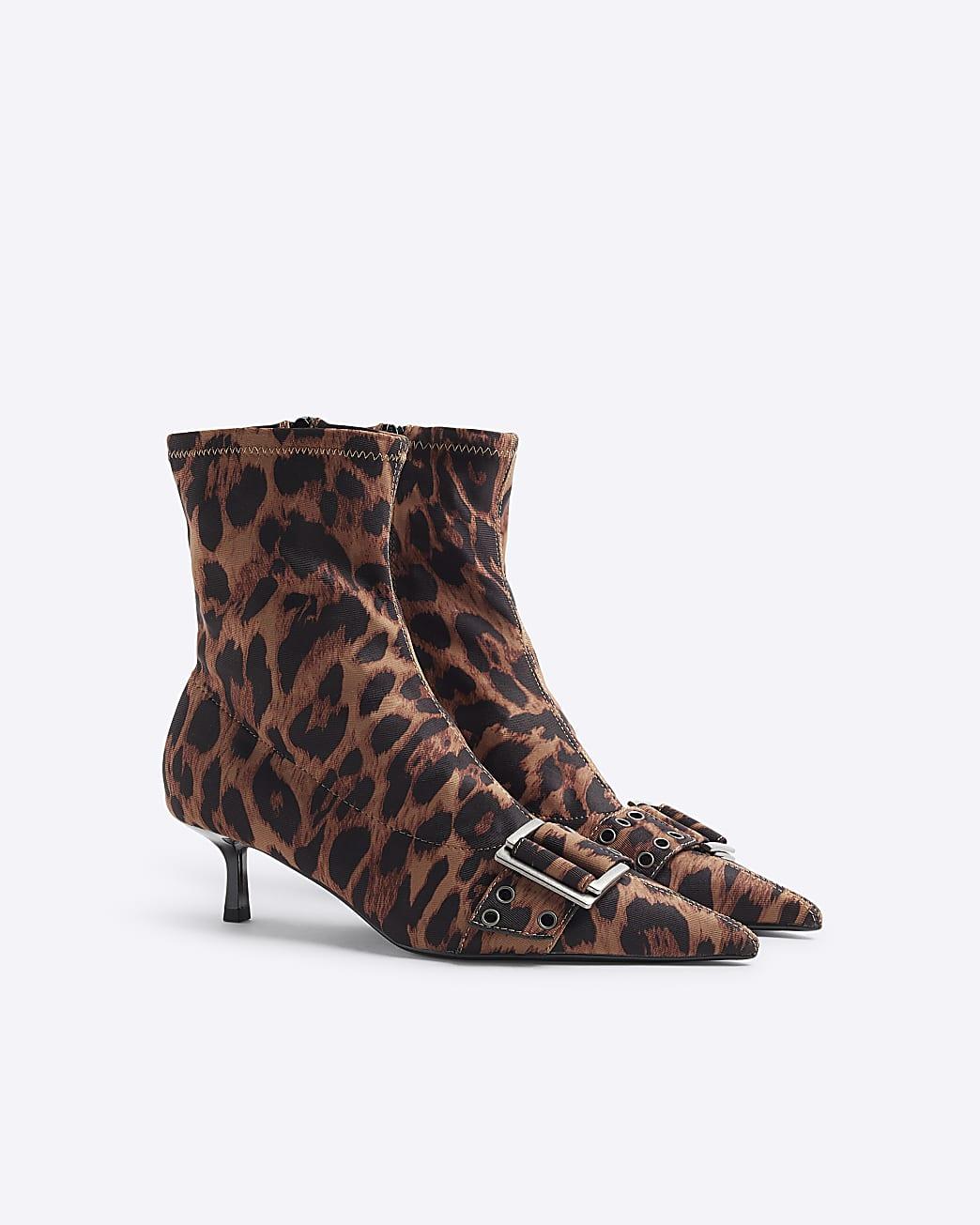 Wide Fit Leopard Boots Asos River Island Long Kitten Heel Boots