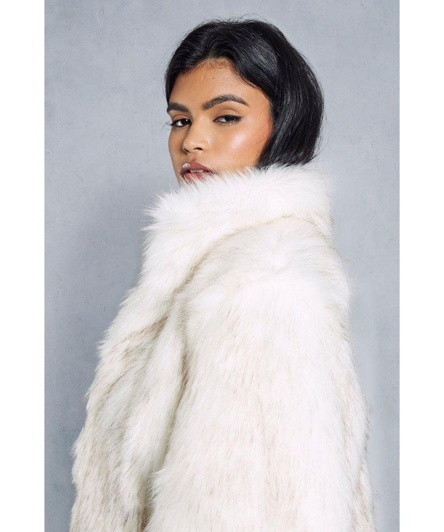 MissPap Premium Collared Faux Fur Coat in White Lyst UK