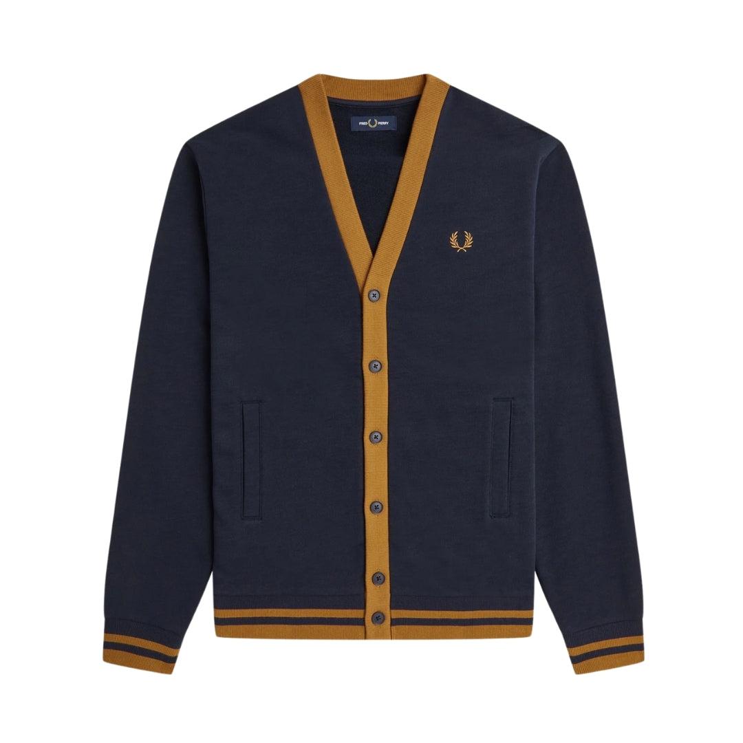 トップス FRED PERRY Button-Through Cardigan Fred Perry Beige Button Through Cardigan In 691 Oatmeal