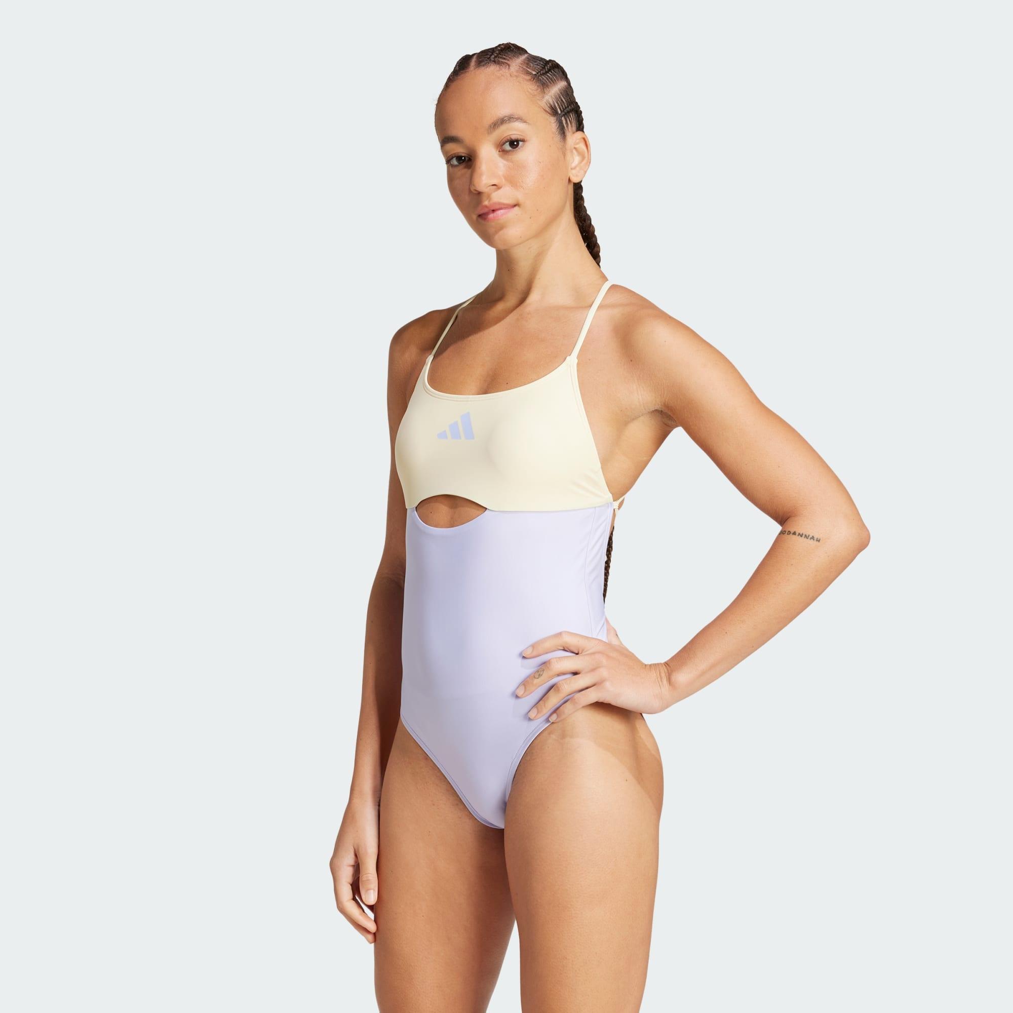 adidas Padded Colorblock X-Back Swimsuit in Blue Lyst UK