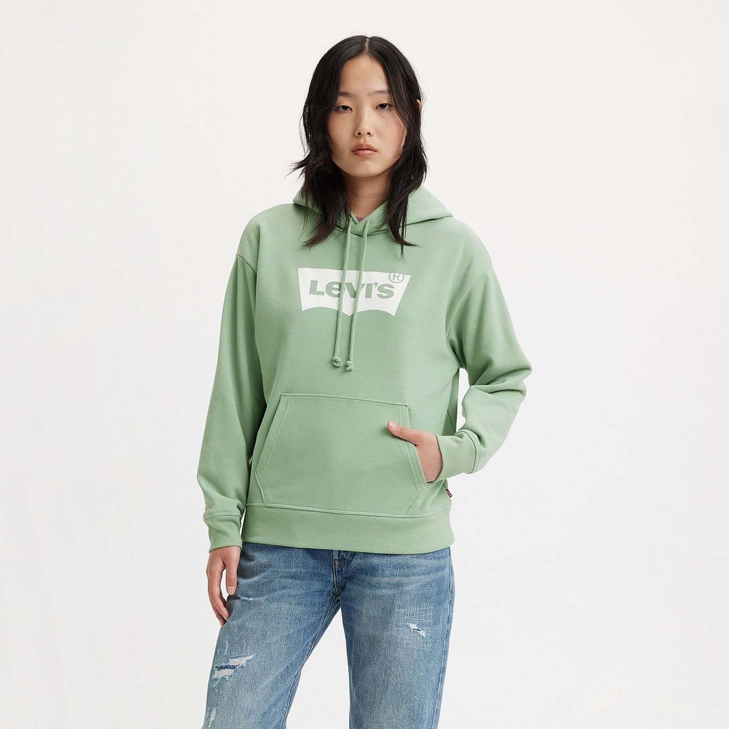 Levis Khaki Green Sweatshirt Womens LEVI'S Printed Women Round