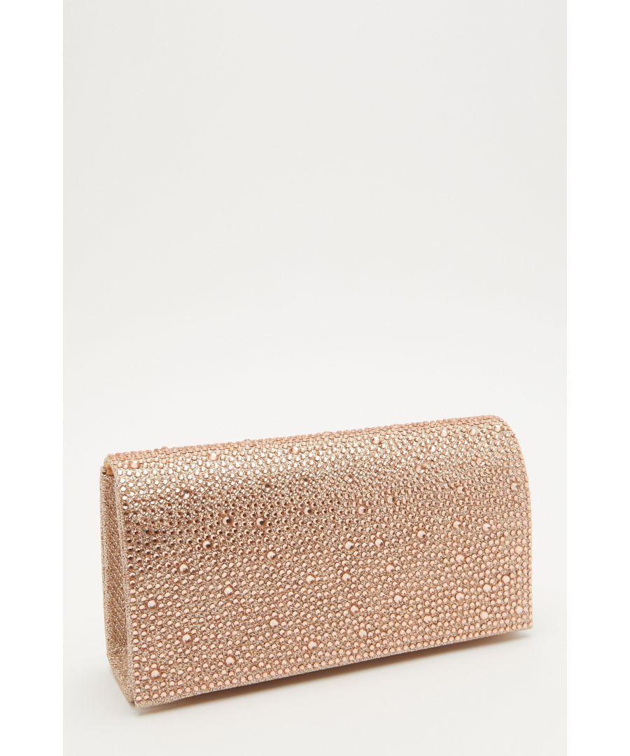 Gold Foil Twist Clutch Bag - Quiz Clothing