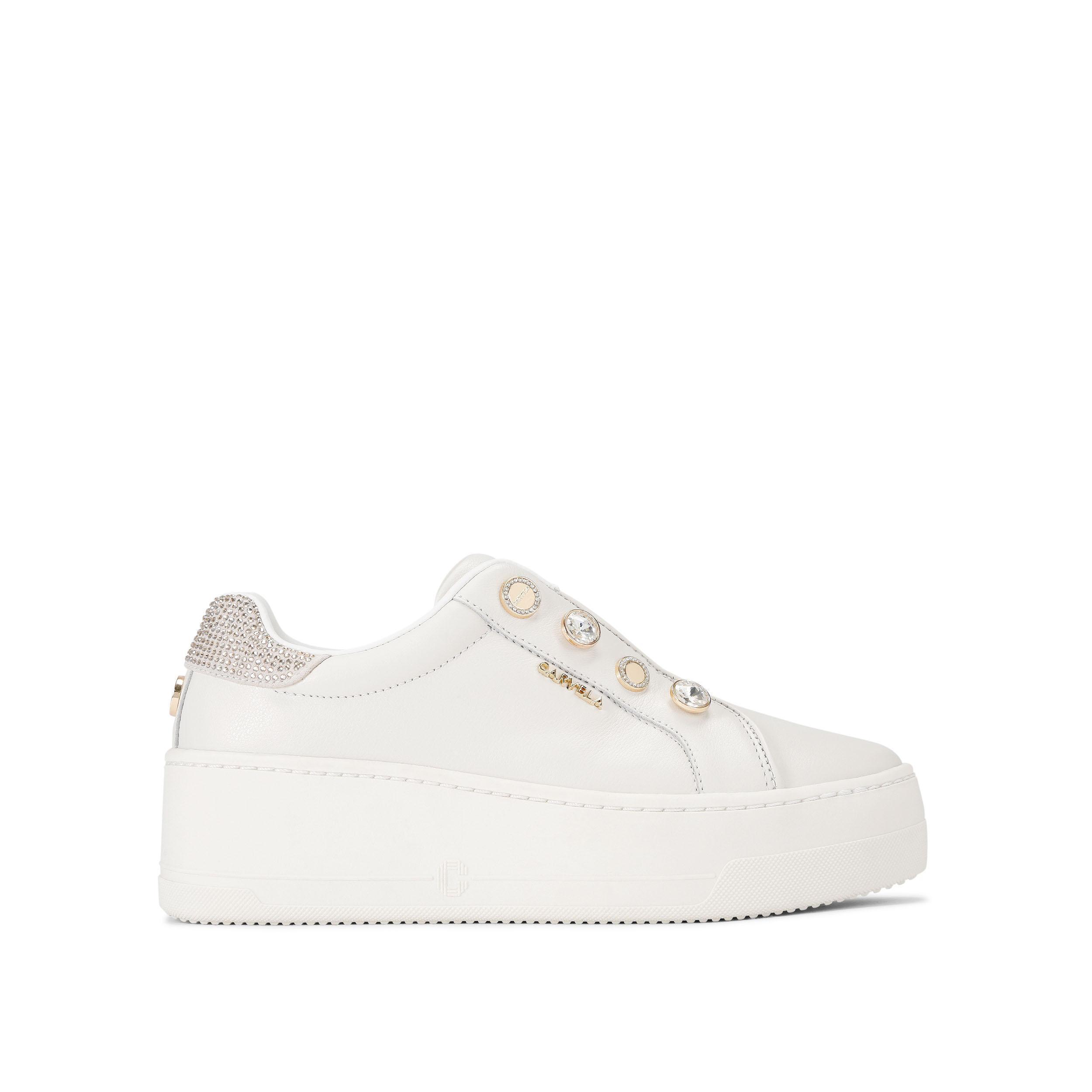 Carvela Kurt Geiger Leather Connected Laceless Coin Sneakers in