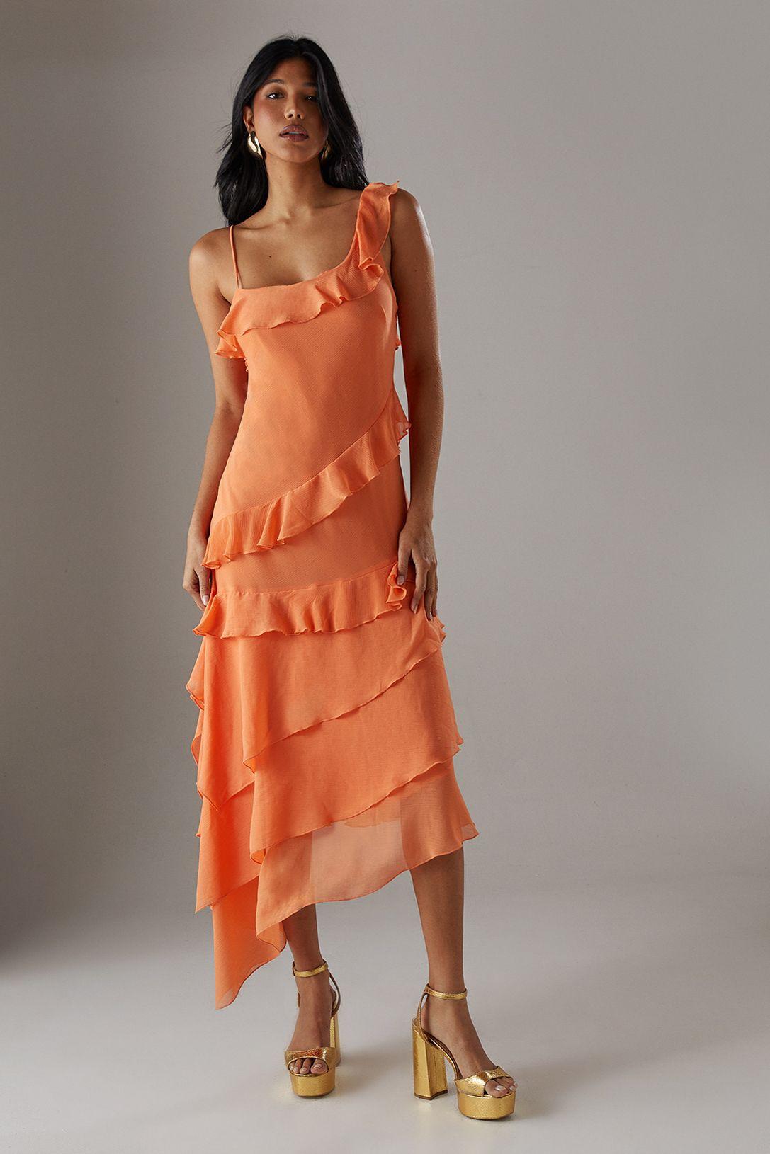 orange dress plt PLT Women's Orange Zebra Dress