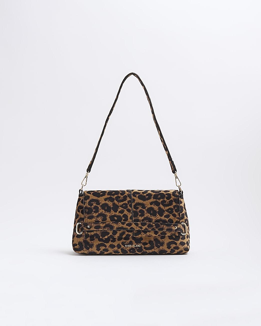 River Island Clutch Bag Leopard Fold Over Small in White Lyst UK - Main Image