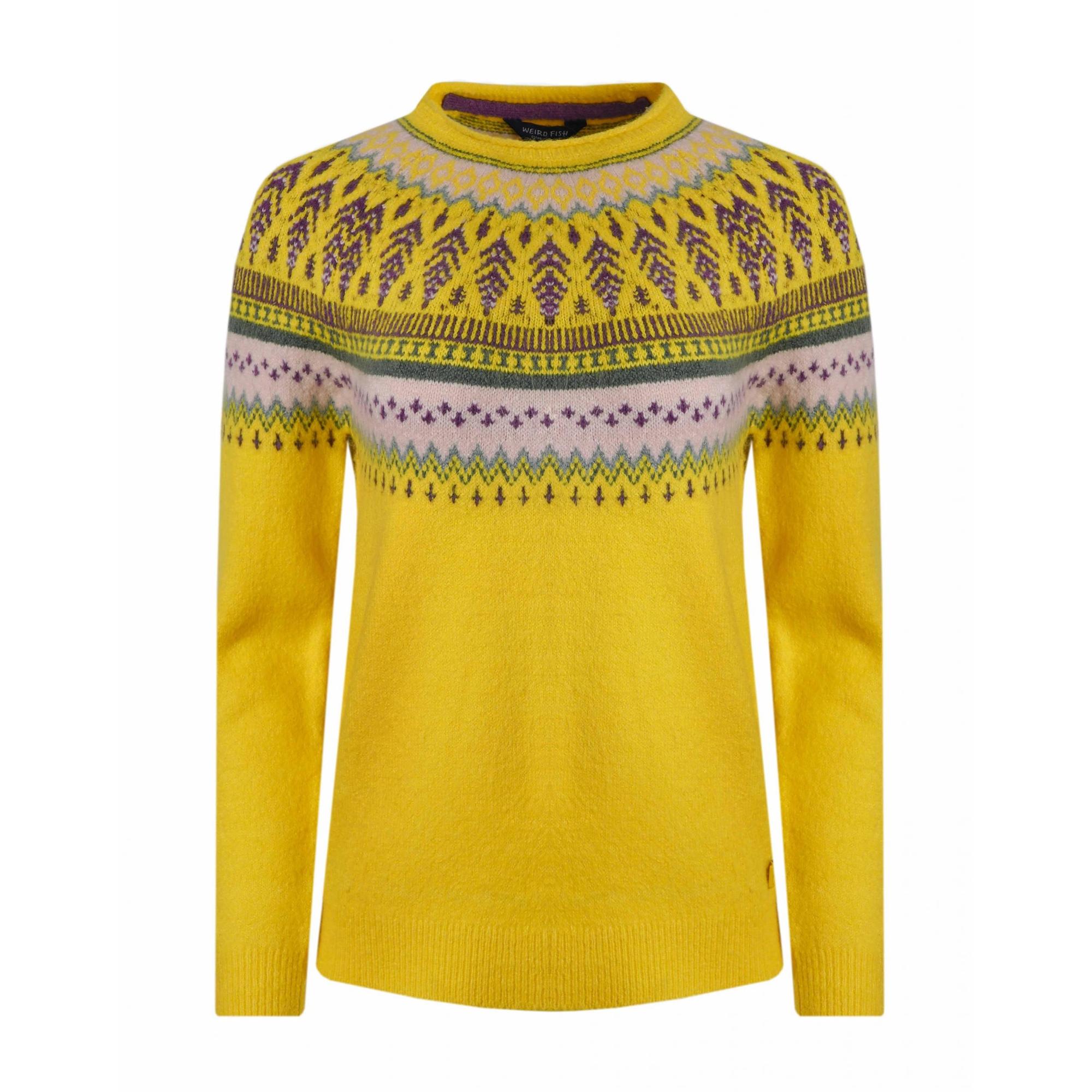 Weird Fish Ladies Lowell Fair Isle Eco Friendly Jumper (Lemon) in