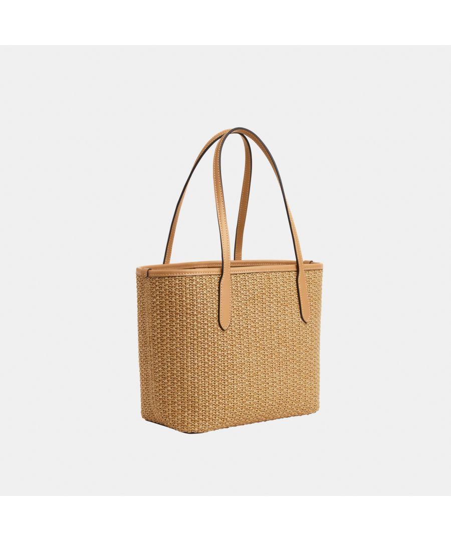 Coach woven tote sale