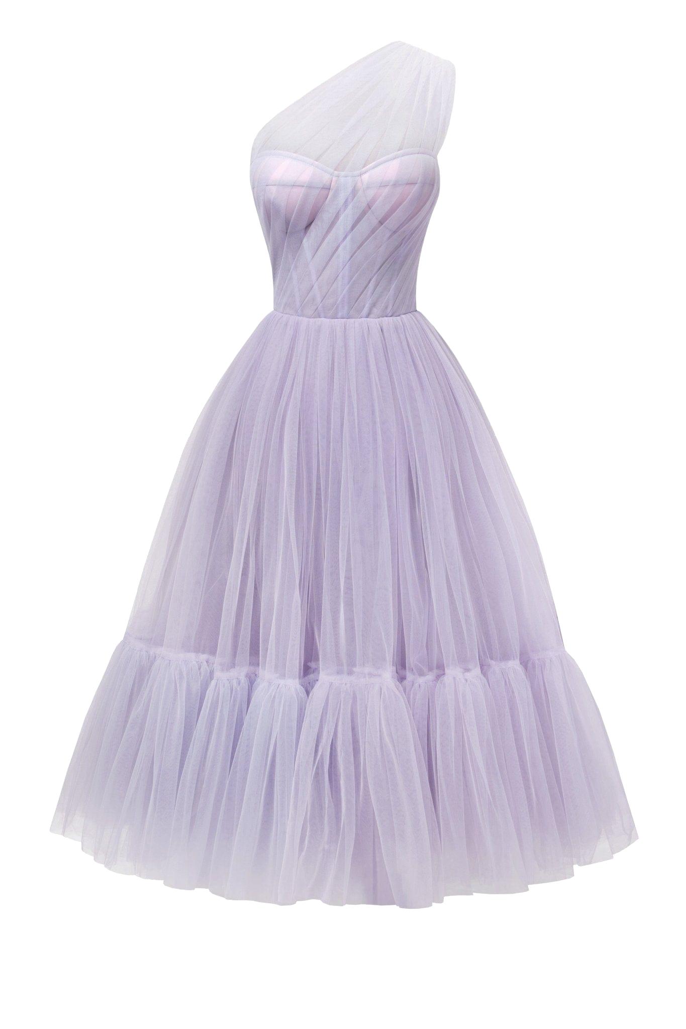 Millà One-Shoulder Cocktail Tulle Dress in Purple | Lyst