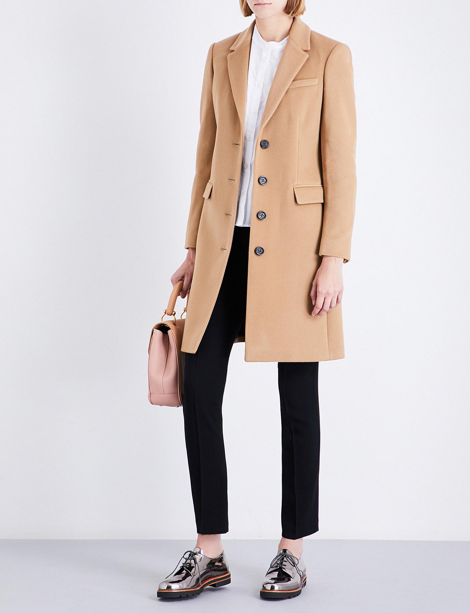 cultuur sirene hoofdstuk Burberry Sidlesham Single-breasted Wool And Cashmere-blend Coat in Natural  | Lyst