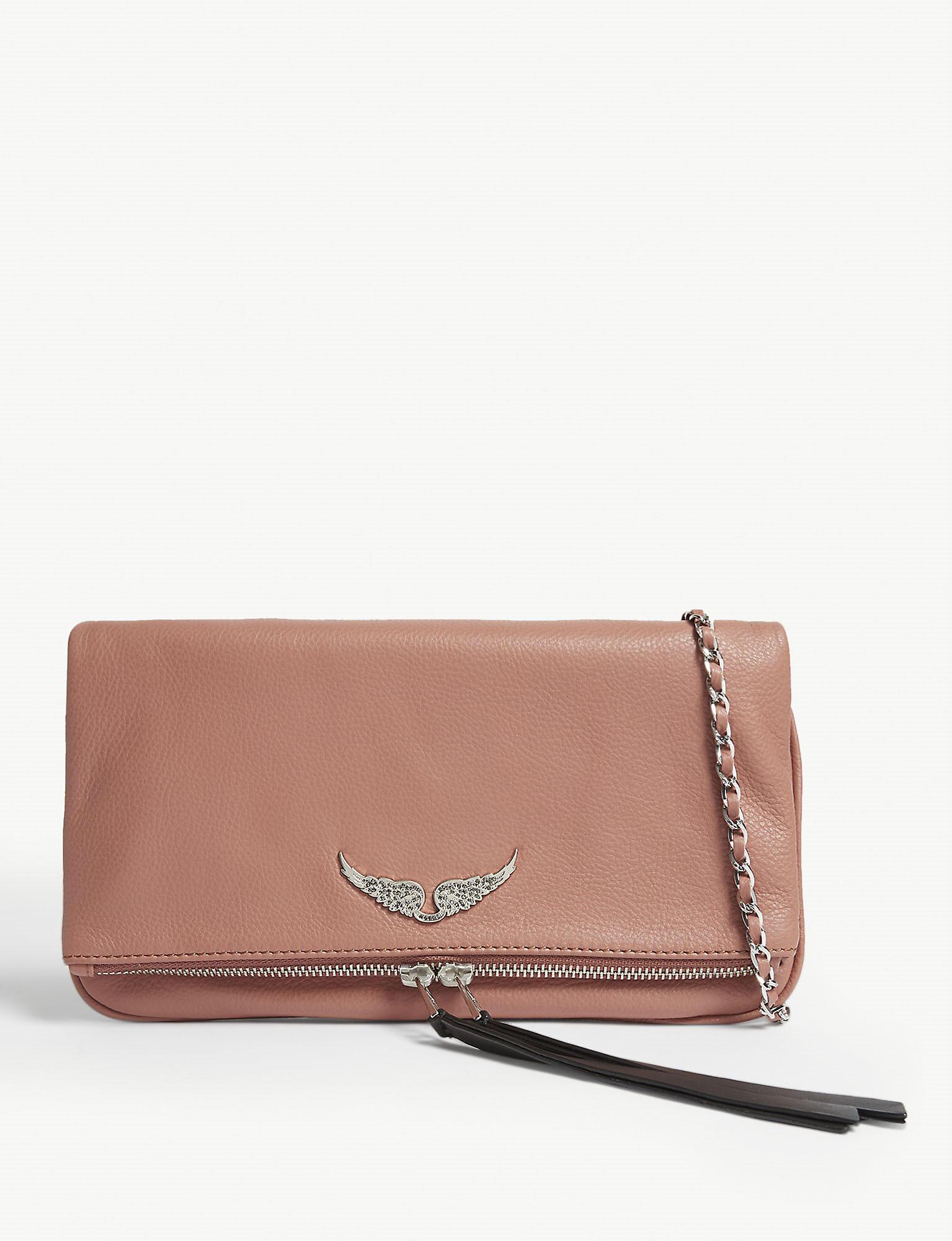 Zadig & Voltaire Leather Rock Clutch Bag in Brown Lyst