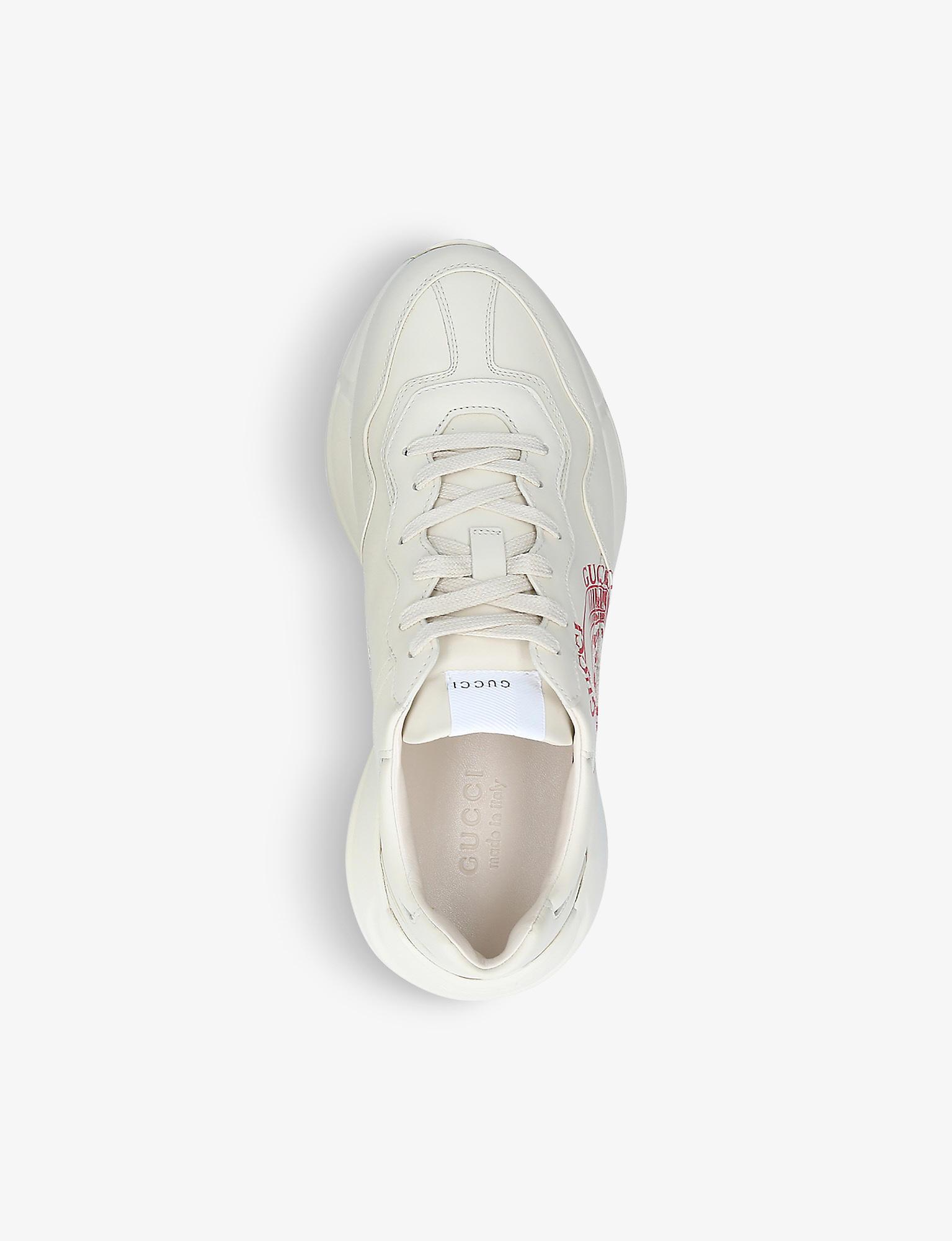 Gucci Rhyton Printed Leather Sneaker in Natural for Men | Lyst
