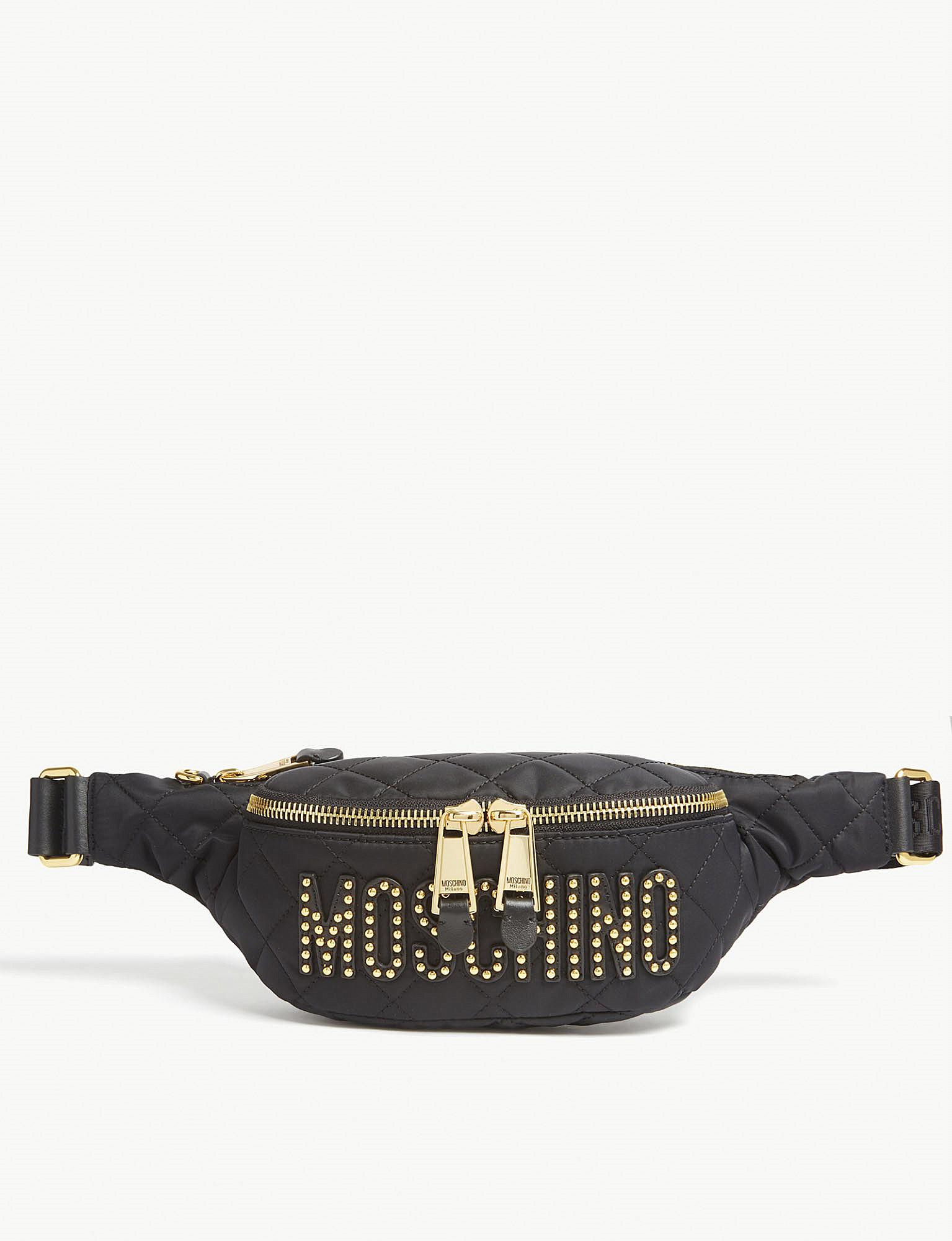 Moschino Studded Nylon Bum Bag in Black for Men | Lyst