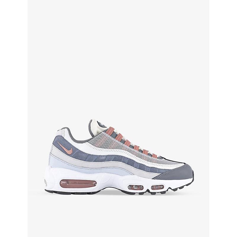 Nike Air Max 95 Chunky-sole Leather, Suede And Woven Mid-top Trainers in  White for Men | Lyst