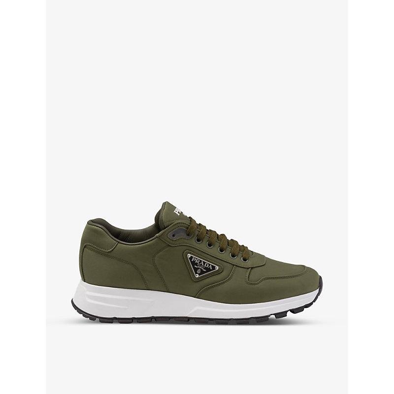 Prada Prax 01 Re-Nylon Logo-Plaque Nylon Low-Top Sneakers in Green