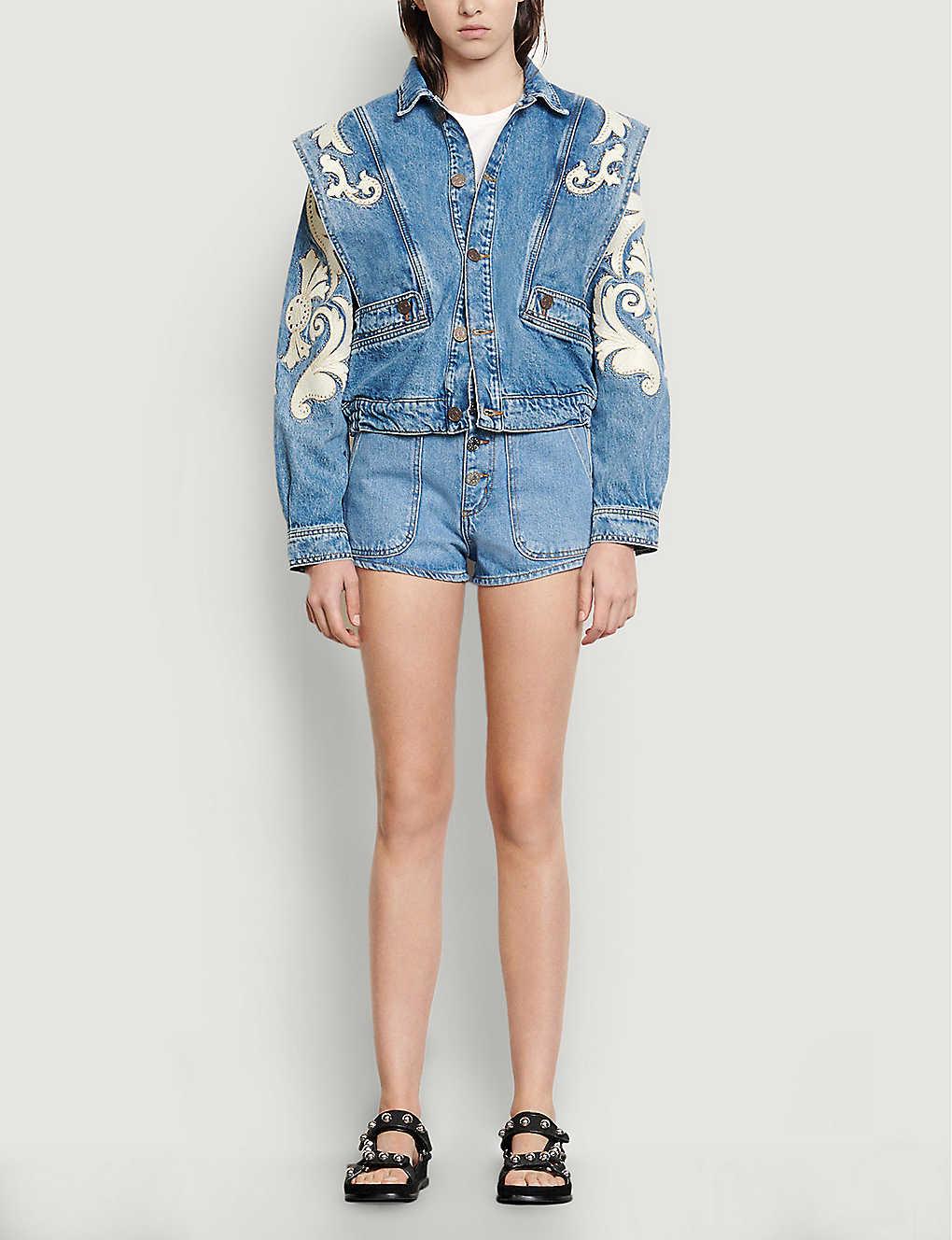 Sandro Kevin Oversized Studded Denim 
