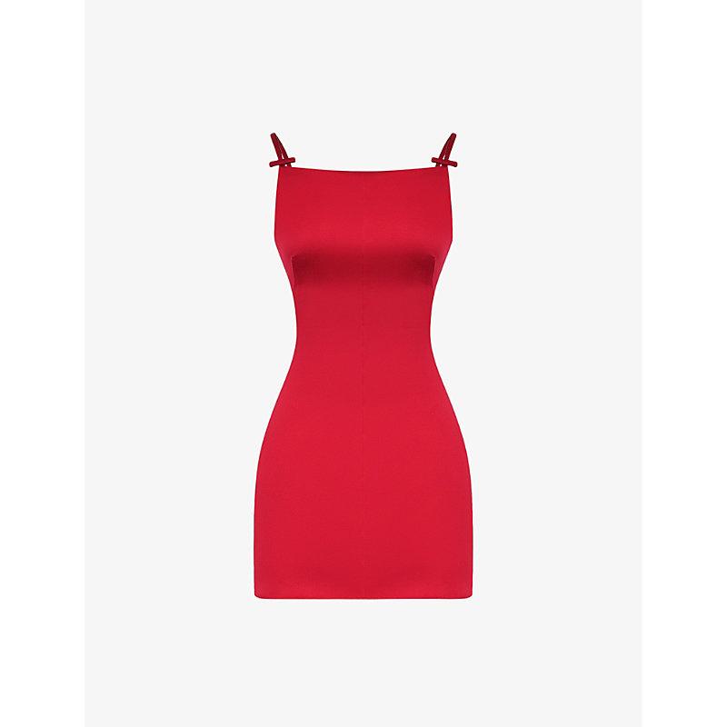 house of cb red bodycon dress White Bodycon Dress Boob Tube Textured Midi main image 0