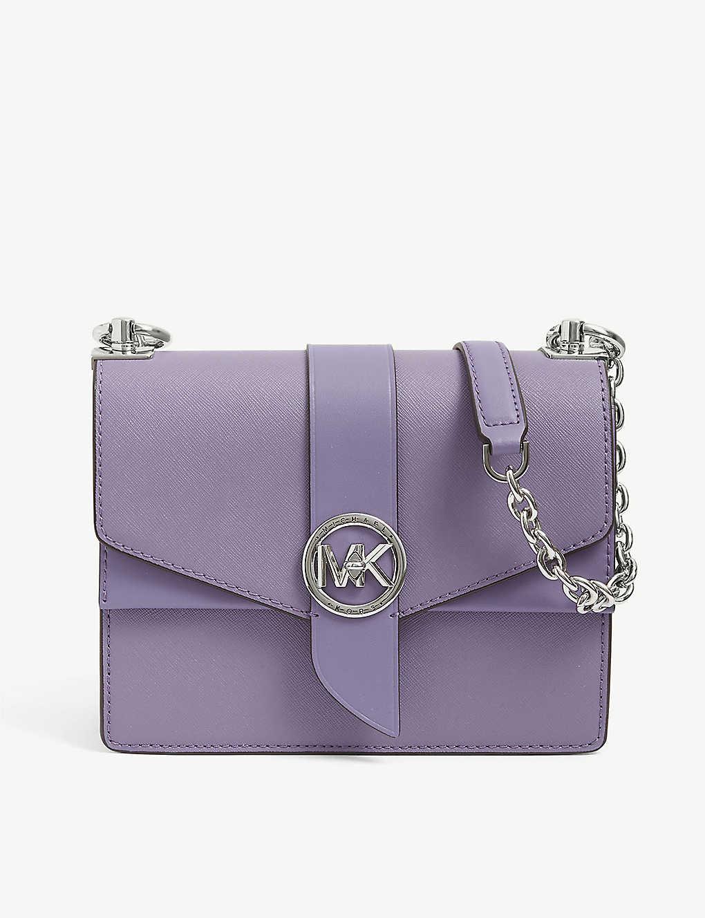 MICHAEL Michael Kors Greenwich Small Leather Cross-body Bag in Purple