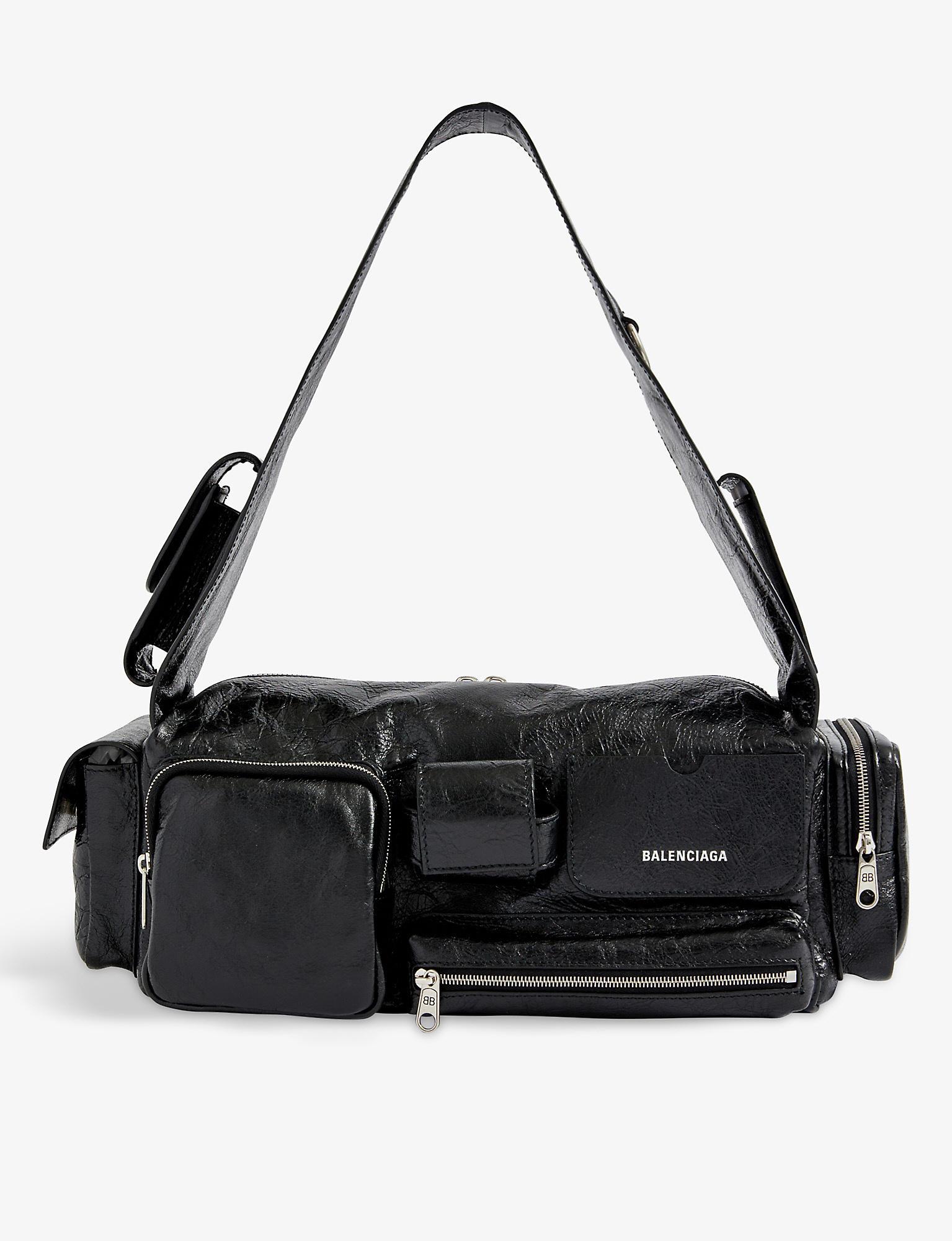 Balenciaga Men's Superbusy Leather Multi-Pocket Sling Bag, Small