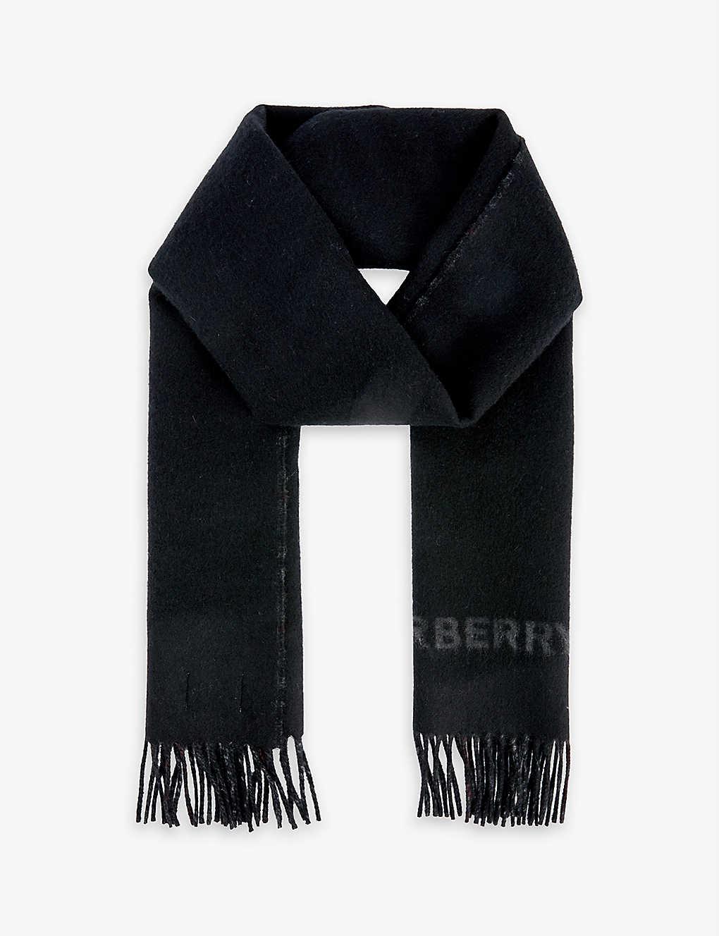 Burberry Reversible Check-pattern Cashmere Scarf in Blue | Lyst