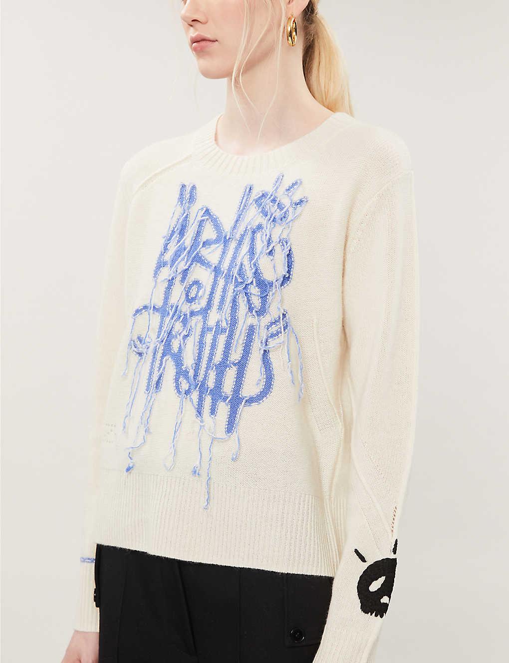 Zadig & Voltaire Chunky Art Wool And Cashmere-blend Jumper | Lyst
