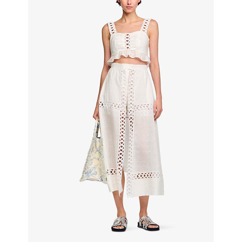 sachin and babi light blue dress Sandro Broderie Anglaise Maxi Dress in Blue
