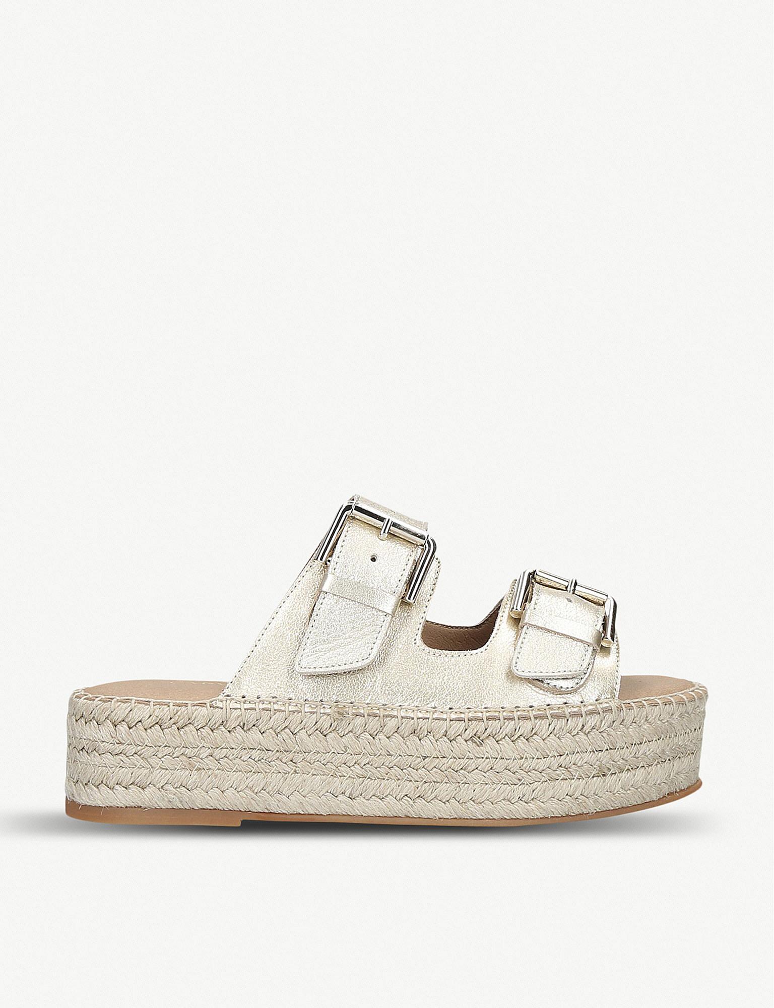 carvela silver flat sandals