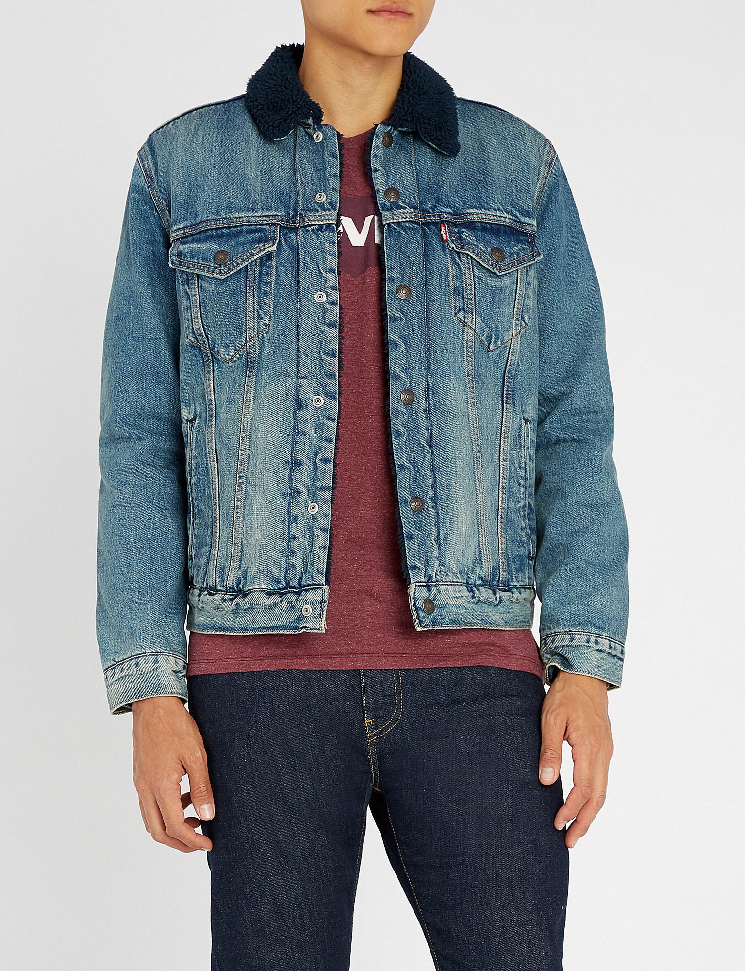 levi's type 3 sherpa trucker jacket indigo lamb