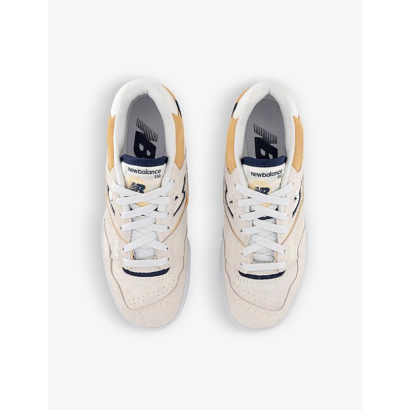 New Balance Bb550 Logo-embossed Suede And Mesh Low-top Trainers in White  for Men | Lyst