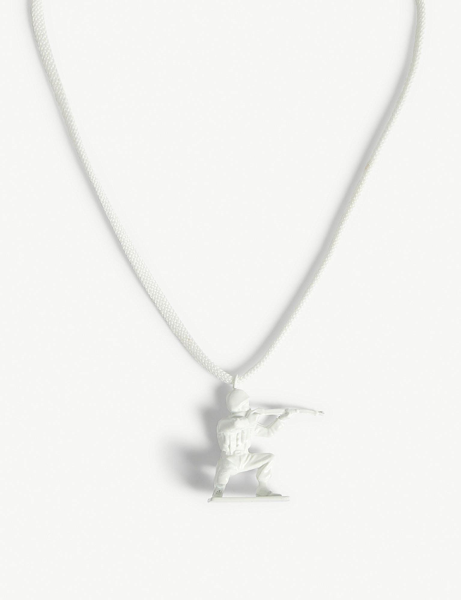 Maison Margiela Toy Soldier Necklace in White | Lyst