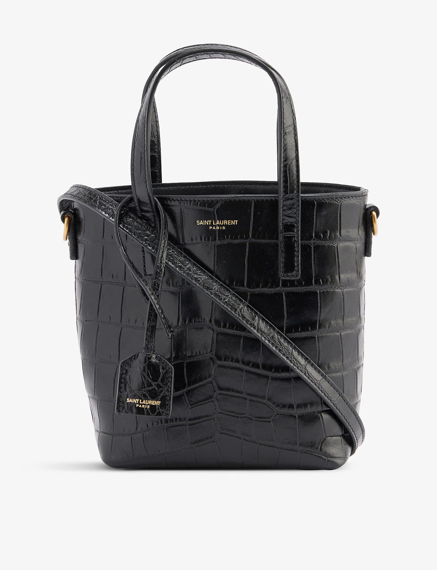 Saint Laurent Mini Toy Leather Tote Bag in Black | Lyst