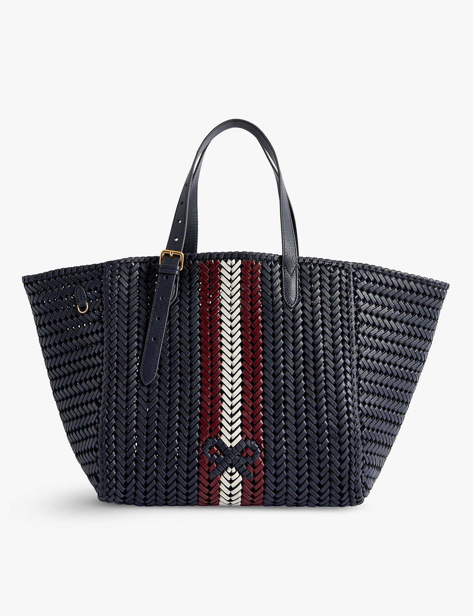Anya Hindmarch Neeson Square Woven Leather Tote Bag in Blue Lyst UK