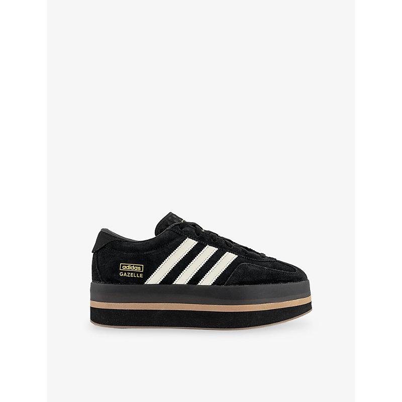 adidas gazelle silver green womens Adidas Gazelle Triple Black Leather Running Trainers BB5497 Unisex – Foot  World main image 1