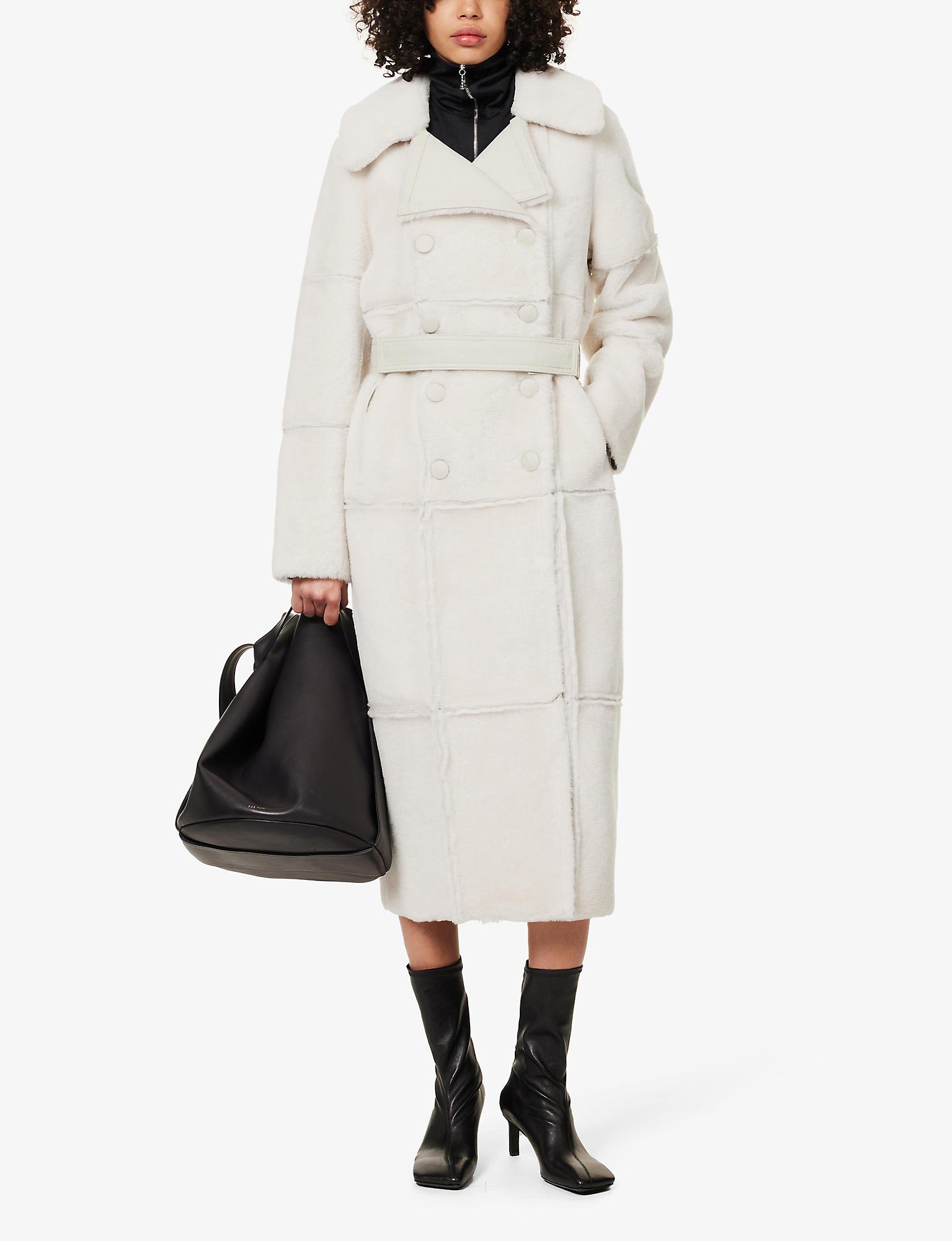 Anne Vest Alex Double-breasted Reversible Leather Coat in White | Lyst