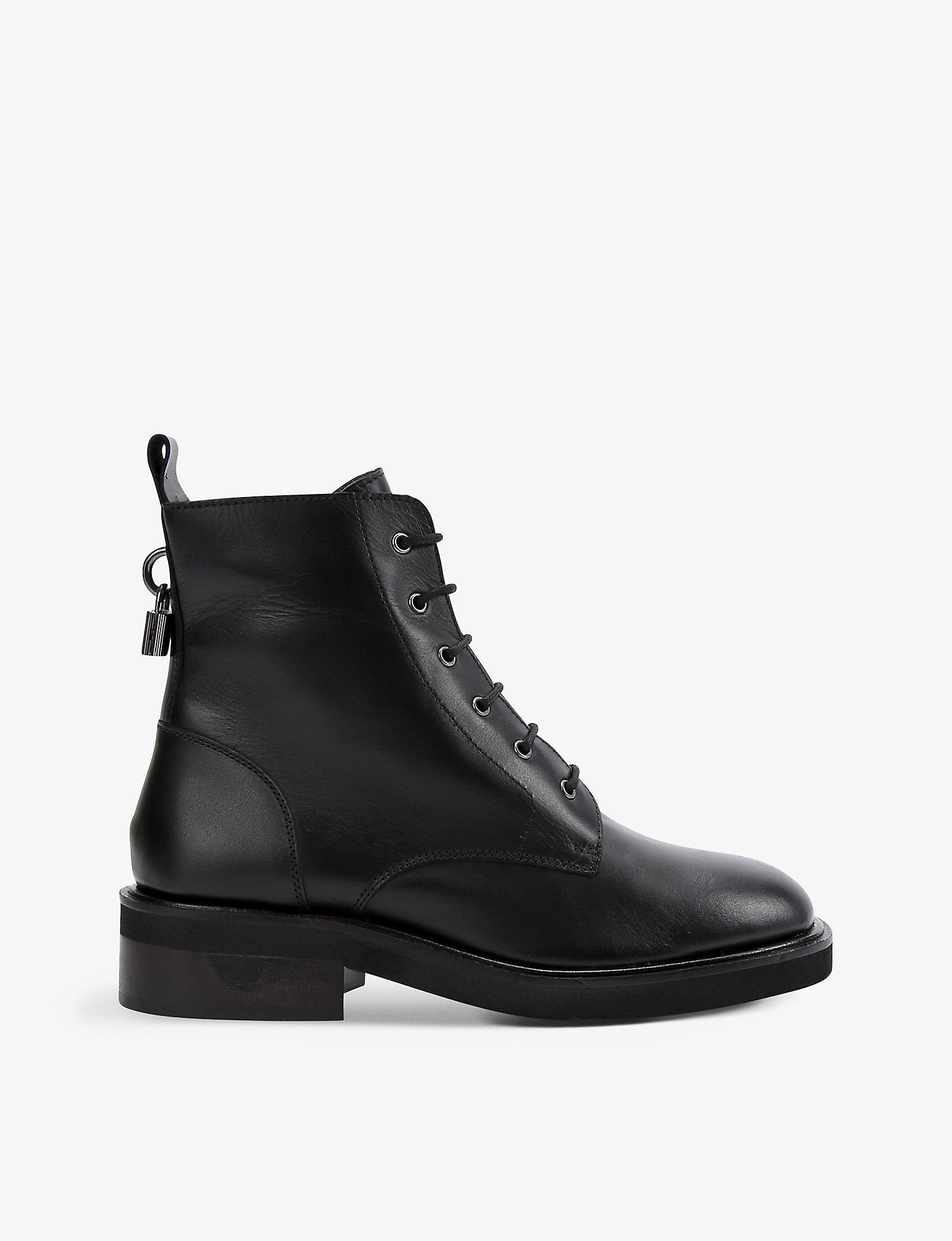 Carvela Kurt Geiger Lock Lace-up Leather Ankle Boots in Black | Lyst