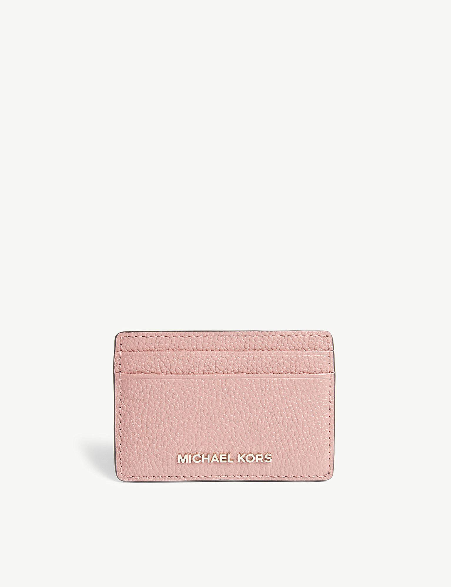 michael kors pebbled leather card case