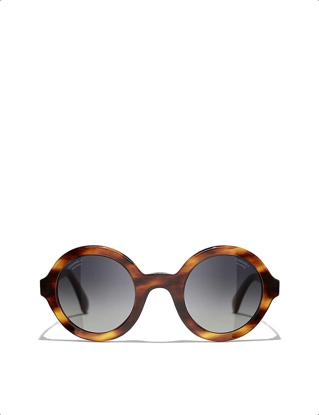 Chanel Round Sunglasses in Brown