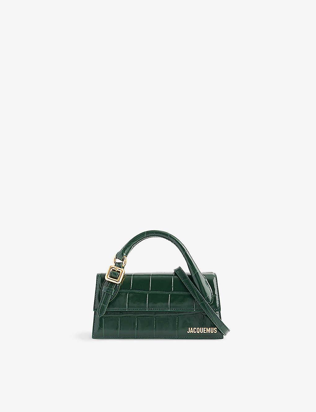 Jacquemus Le Chiquito Long Croc-effect Leather Top-handle Bag in